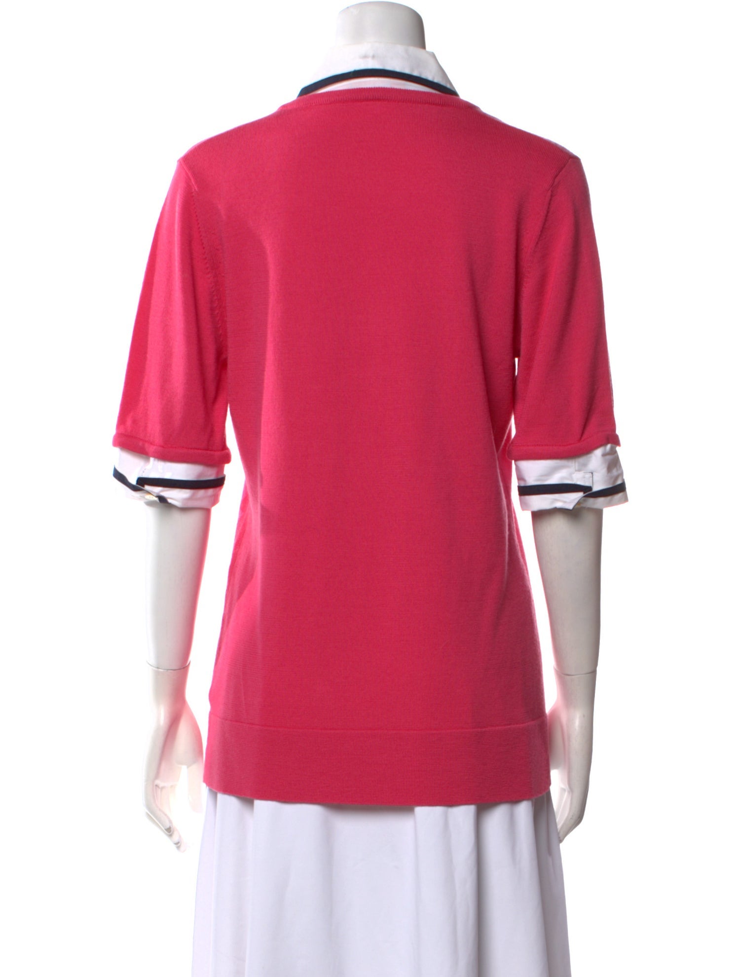 Tory Burch Merino Wool V-Neck Polo